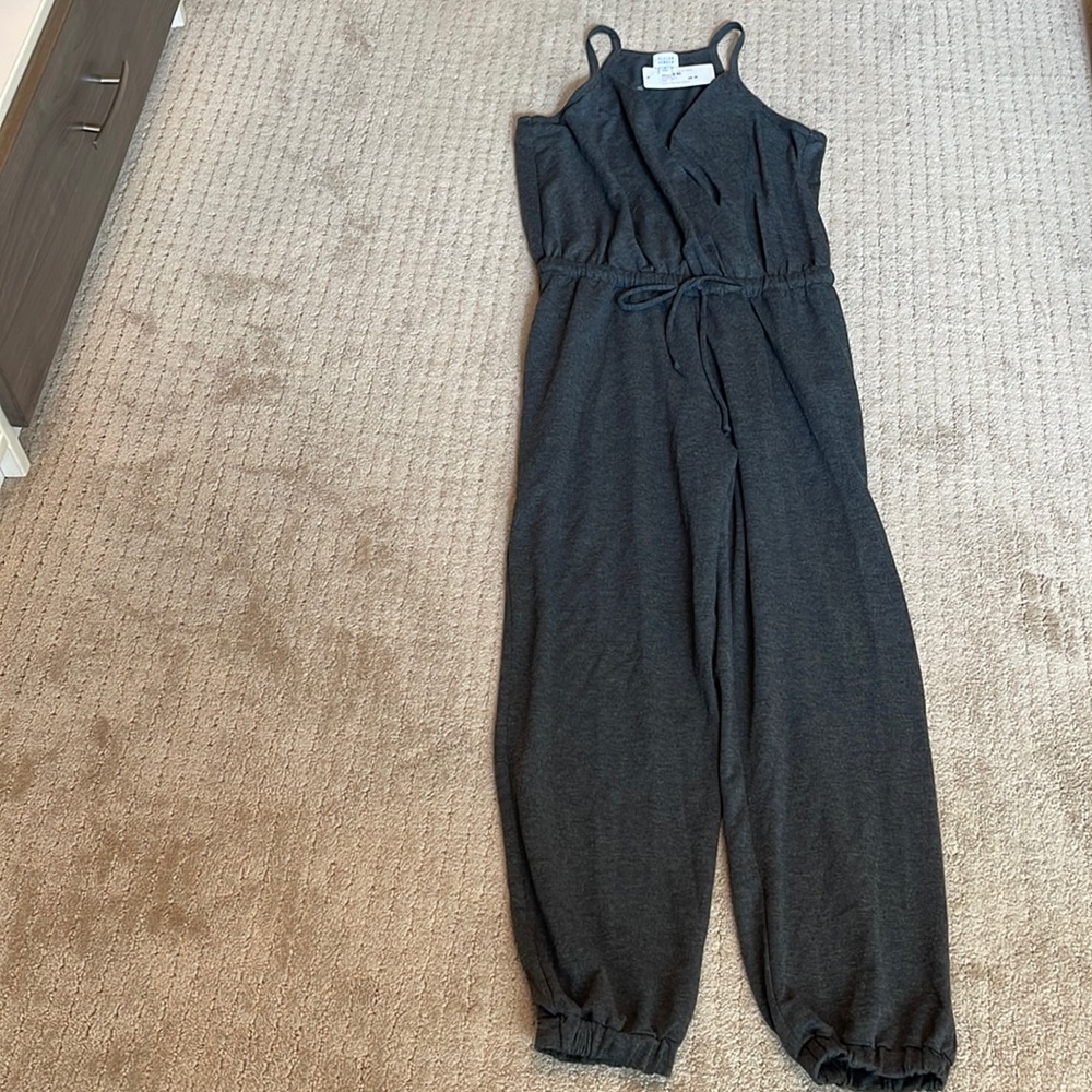 Soft, dark gray tank jumpsuit. NWT.